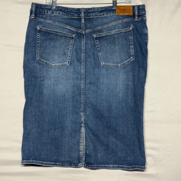 Lauren Ralph Lauren Denim Pencil Skirt Medium Wash Knee Length Women's Size 14 - Picture 8 of 16